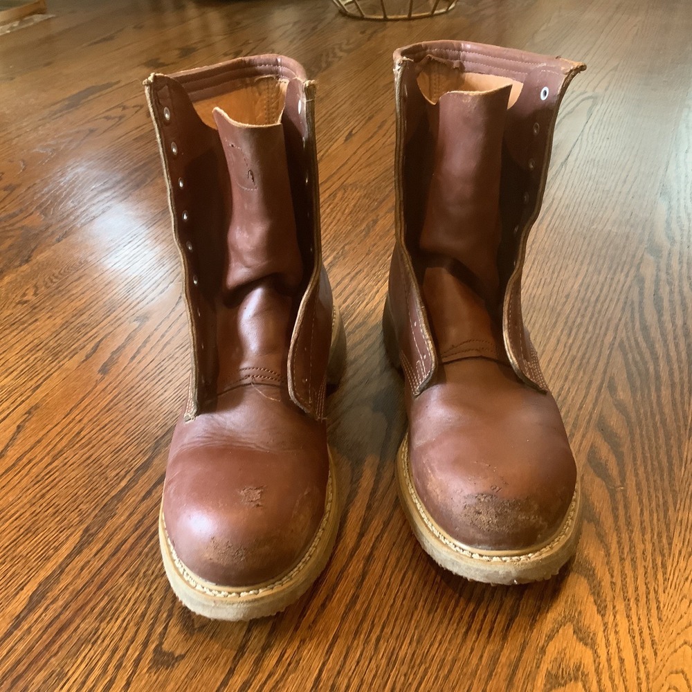 EH Safety & Supply Co. Brown Leather Boots Sz 11 D Work Safety Outdoor No Laces - Picture 2 of 10